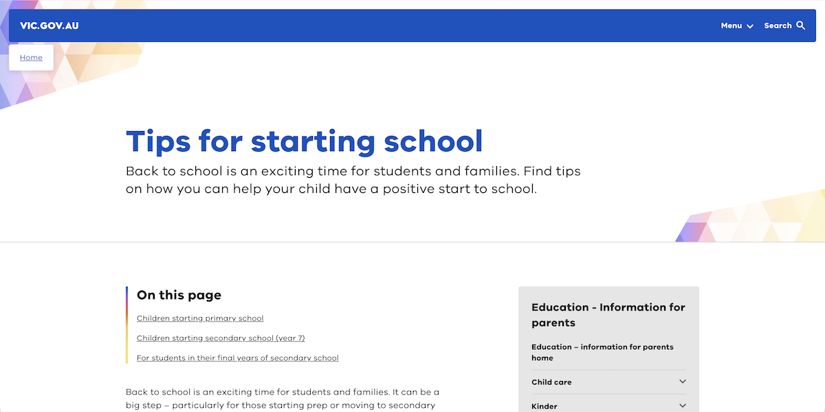 Tips For Starting School