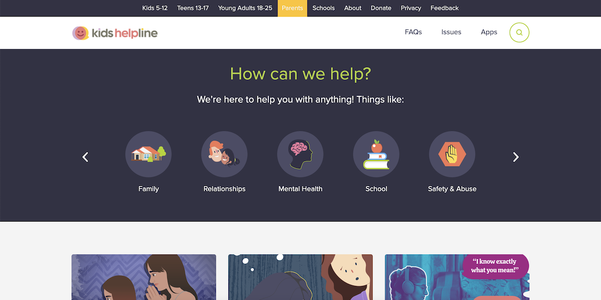 Kids Helpline - Parents Section