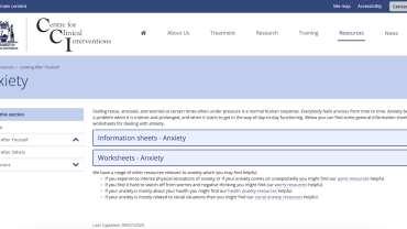 Anxiety Self-Help Resources